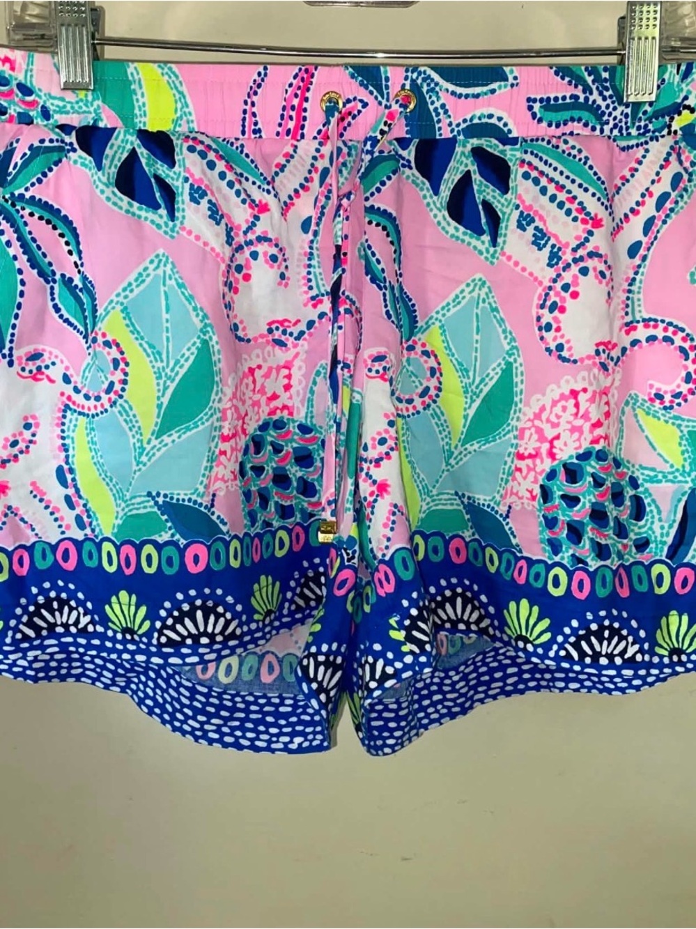 Lilly Pulitzer Pink Tropical Print Drawstring Bermudas